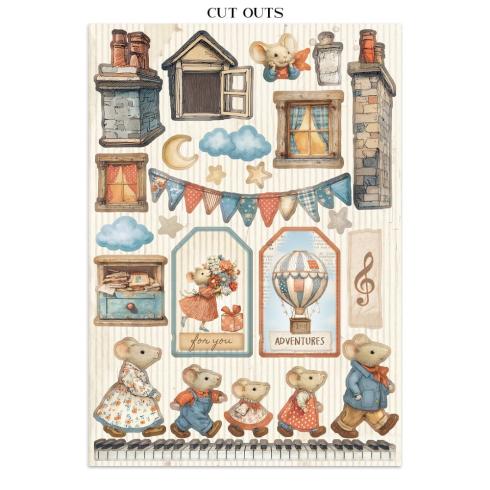 Stamperia - Papier, Aufkleber & Stanzteile "Family" Junk Journal Backgrounds,Stickers,Cut-Outs