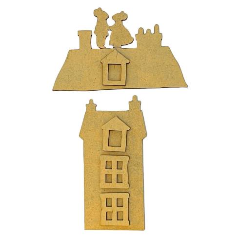 Preview: Stamperia - Holzteile "House and Mice" MDF Crafty Shapes Blanks