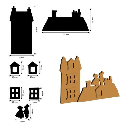 Preview: Stamperia - Holzteile "House and Mice" MDF Crafty Shapes Blanks
