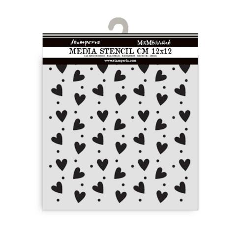 Stamperia - Schablone 12x12cm "Heart Texture" Stencil