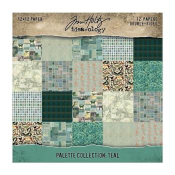 Idea-ology Palette Collection "Teal" Paper Pack 12x12 Inch - 12 Bogen 