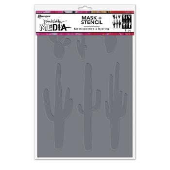 Ranger - Schablone Design by Dina Wakley "Cactus Masks" Media Stencil