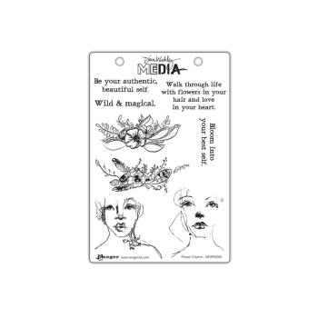 Preview: Ranger - Stempelset by Dina Wakley "Flower Crowns" Media Cling Stamp 