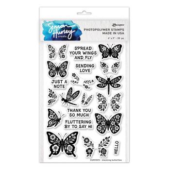 Ranger - Stempelset by Simon Hurley Create "Blooming Butterflies" Clear Stamps - Photopolymer Stempel