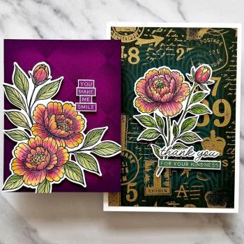 Preview: Ranger - Stempelset by Simon Hurley Create "Sketched Peonies" Clear Stamps - Photopolymer Stempel