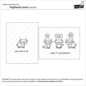 Preview: Lawn Fawn - Stempelset "Highland Cows!" Clear Stamps