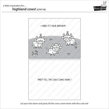 Preview: Lawn Fawn - Stempelset "Highland Cows!" Clear Stamps