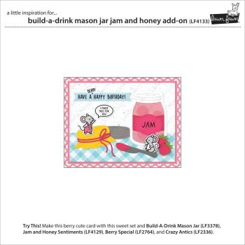 Preview: Lawn Fawn - Stanzschablone "Build-A-Drink Mason Jar Jam And Honey Add-On" Dies