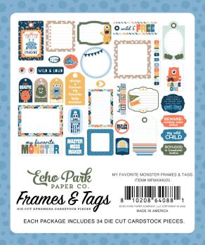 Preview: Echo Park - Stanzteile & Anhänger "My Favorite Monster" Frames & Tags 