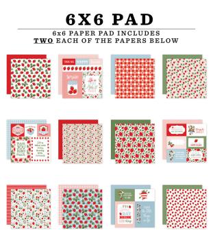 Preview: Echo Park - Designpapier "Strawberry Fields" Paper Pack 6x6 Inch - 24 Bogen