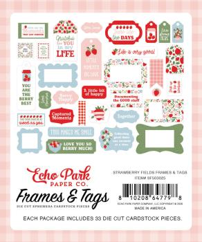Preview: Echo Park - Stanzteile & Anhänger "Strawberry Fields" Frames & Tags 