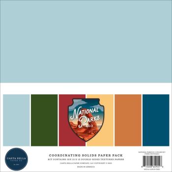 Carta Bella - Cardstock "National Parks No. 2" Coordinating Solids Paper Pack 12x12 Inch - 6 Bogen