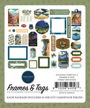 Preview: Carta Bella - Stanzteile & Anhänger "National Parks No. 2" Ephemera Frames & Tags