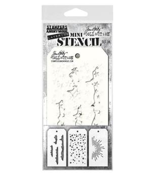 Stampers Anonymous - Schablone "Set #38" Layering Mini Stencil Design by Tim Holtz