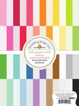 Doodlebug Design - Designpapier "Swiss-Dot Rainbow" Paper Pack 6x8 Inch - 24 Bogen