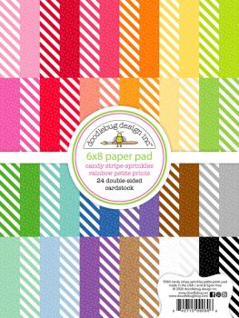 Doodlebug Design - Designpapier "Candy Stripe-Sprinkles Rainbow" Paper Pack 6x8 Inch - 24 Bogen