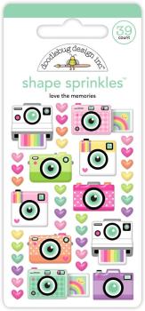 Doodlebug Design - Epoxy Sticker "Color Me Crafty Love The Memories" Shape Sprinkles