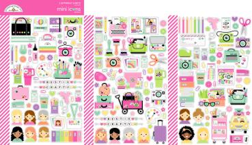 Doodlebug Design - Aufkleber "Color Me Crafty" Mini Icons Sticker
