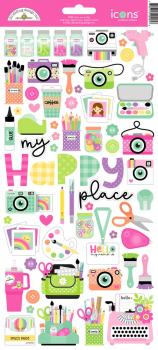 Doodlebug Design - Aufkleber "Color Me Crafty"  Icons Sticker