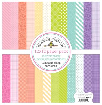 Doodlebug Design - Designpapier  "Color Me Crafty" Paper Pack 12x12 Inch - 12 Bogen