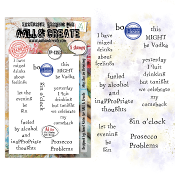 AALL and Create - Stempel A6 "Miss Dee on Drinking by Janet Klein" Clear Stamps