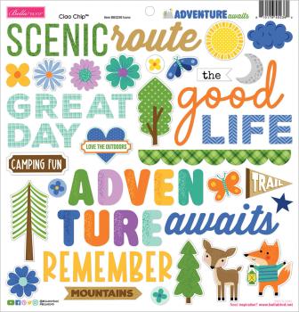 Bella BLVD - Chipboard Aufkleber "Adventure Awaits Ciao" Chipboard Icons