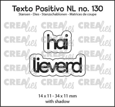 Crealies - Stanzschablone "Dutch Hai Lieverd" Texto Positivo Dies