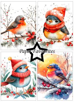 Preview: Paper Favourites - Designpapier "Christmas Birds" Paper Pack A6 - 24 Bogen