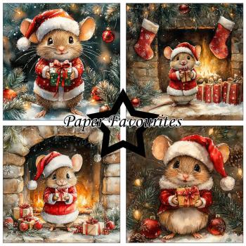 Preview: Paper Favourites - Designpapier "Christmas Mouse" Paper Pack 6x6 Inch - 24 Bogen