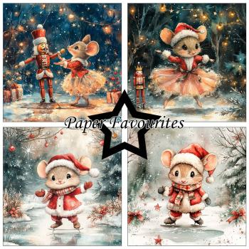 Preview: Paper Favourites - Designpapier "Christmas Mouse" Paper Pack 6x6 Inch - 24 Bogen