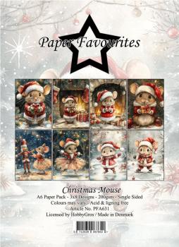 Paper Favourites - Designpapier "Christmas Mouse" Paper Pack A6 - 24 Bogen