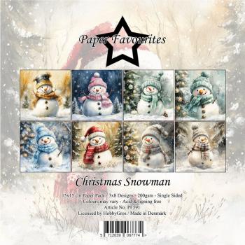 Paper Favourites - Designpapier "Christmas Snowman" Paper Pack 6x6 Inch - 24 Bogen