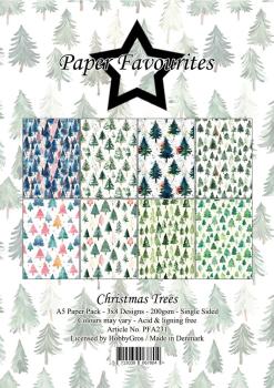 Paper Favourites - Designpapier "Christmas Trees" Paper Pack A5 - 24 Bogen