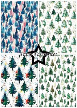 Preview: Paper Favourites - Designpapier "Christmas Trees" Paper Pack A5 - 24 Bogen