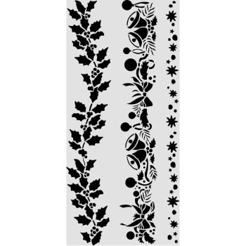 Preview: Stamperia - Schablone 12x25cm "Christmas Borders" Stencil