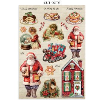 Stamperia - Papier, Aufkleber & Stanzteile "Classic Christmas" Junk Journal Backgrounds,Stickers,Cut-Outs