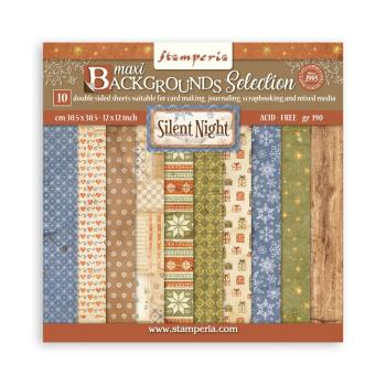 Stamperia - Designpapier "Maxi Background Selection" Maxi Paper Pack 12x12 Inch - 10 Bogen