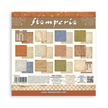 Stamperia - Designpapier "Silent Night Background Selection" Maxi Paper Pack 8x8 Inch - 10 Bogen