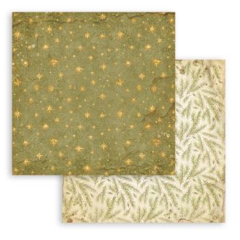 Stamperia - Designpapier "Silent Night Background Selection" Maxi Paper Pack 8x8 Inch - 10 Bogen
