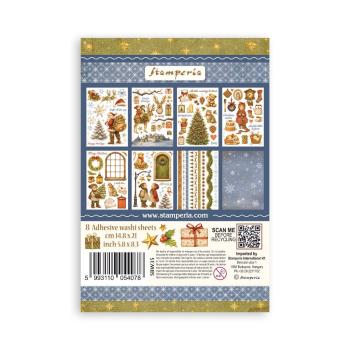 Stamperia - Washi Papier "Silent Night" Washi Pad 14,8x21cm - 8 Bogen