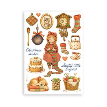 Stamperia - Washi Papier "Silent Night" Washi Pad 14,8x21cm - 8 Bogen