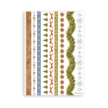 Stamperia - Washi Papier "Silent Night" Washi Pad 14,8x21cm - 8 Bogen