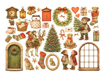 Preview: Stamperia - Stanzteile "Silent Night" Die Cuts Ephemera