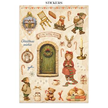 Preview: Stamperia - Papier, Aufkleber & Stanzteile "Silent Night" Junk Journal Backgrounds,Stickers,Cut-Outs
