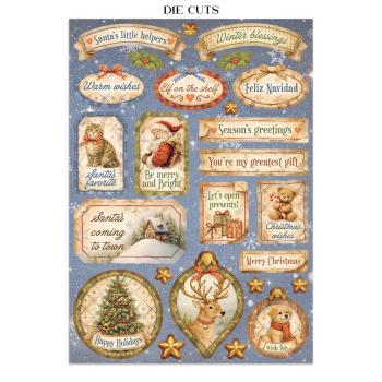 Stamperia - Papier, Aufkleber & Stanzteile "Silent Night" Junk Journal Backgrounds,Stickers,Cut-Outs