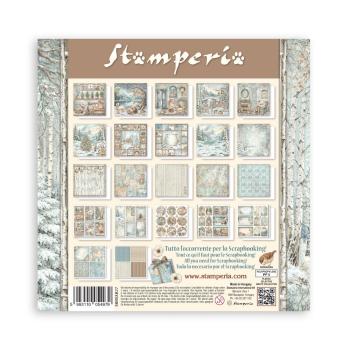 Stamperia - Designpapier "White Christmas by Cristina Radovan" Maxi Paper Pack 8x8 Inch - 22 Bogen