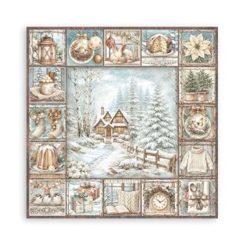 Preview: Stamperia - Designpapier "White Christmas by Cristina Radovan" Maxi Paper Pack 8x8 Inch - 22 Bogen