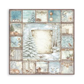Stamperia - Designpapier "White Christmas by Cristina Radovan" Maxi Paper Pack 8x8 Inch - 22 Bogen
