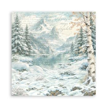 Stamperia - Designpapier "White Christmas by Cristina Radovan" Maxi Paper Pack 8x8 Inch - 22 Bogen