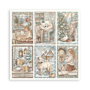 Stamperia - Designpapier "White Christmas by Cristina Radovan" Maxi Paper Pack 8x8 Inch - 22 Bogen